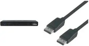 VisionTek VT4510 Dual Display 4K USB 3.0 & USB-C Docking Station with 100W Power Delivery & 2X DisplayPort Cable Bundle
