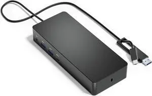 D6000 Universal Docking Station,Up to Triple 4K or Single 5K Display by USB-C,Compatibility with Windows and MacOS,with 1 HDMI, 2 DisplayPort,1Gb Ethernet,4 USB3.0-A 1 Type-C,1 Audio,1 Speaker Out