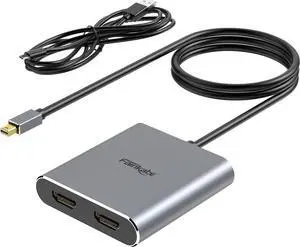 Fairikabe Mini DisplayPort to Dual HDMI Adapter, 4K@60Hz, MST, SST, for Laptop, PC, Monitor, Projector and More Fairikabe Mini DisplayPort to Dual HDMI Adapter, 4K@60Hz, MST, SST, for Laptop, PC, Monitor, Projector and More