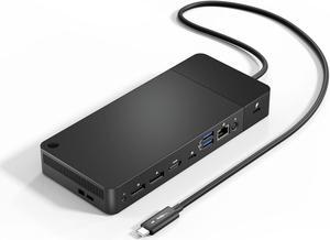 WD19TB Thunderbolt USB C Dock with 180W AC Power Adapter (Audio Jack, RJ45, 3 USB, 2 USB C, 1 HDMI, 2 Display Ports)
