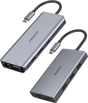 14 in 1 & 8 in 1 USB C Docking Station Dual Monitor for Dell/HP/Lenovo/Surface Laptop, Triple Display USB C Hub Multiple Adapter