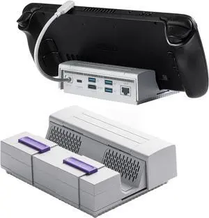 Iesooy for Gulikit 7 in 1 TV Docking Station for Steam Deck Switch ROG Ally AYANEO Steam Deck OLED Charging Dock Base with LAN PORT/4K HDMI