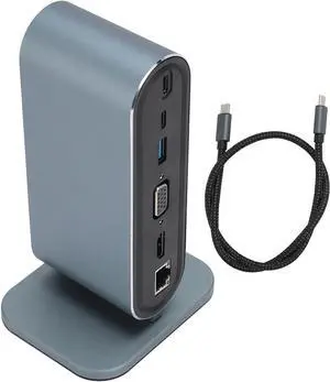 12 in 1 USB C Docking Station, Aluminum Alloy, 4K HD, 15W 87W PD3.0 Fast Charging, Gigabit Ethernet, Memory Card Slot, for MacBookPro, Laptops