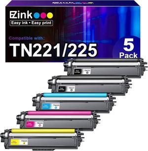 E-Z Ink (TM Compatible Toner Cartridge Replacement for Brother TN-221 TN-225 Toner Cartridges for MFC-9130CW HL-3170CDW HL-3140CW MFC-9340CDW MFC-9330CDW (2 Black 1 Cyan 1 Magenta 1 Yellow, 5 Pack)