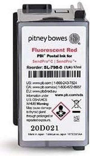 Pitney Bowes SL-798-0 Ink Cartridge for SendPro C and SendPro+, Red Ink, 17 ml