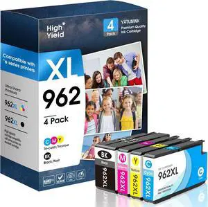 962XL Ink Cartridges Combo Pack Compatible for HP 962 Ink Cartridges Works with HP Officejet Pro 9015/9015e 9025/9025e 9020/9020e 9018/9018e 9010/9010e OfficeJet 9012/9012e (BK C M Y)