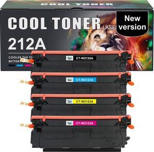 212A Toner Cartridges 4 Pack: (with Chip) Compatible  212A W2120A 212X W2120X  Color Laserjet Enterprise M555dn M554dn M555x M554 M555 MFP M578 Series Printer Ink (New Version-BK/C/Y/M)