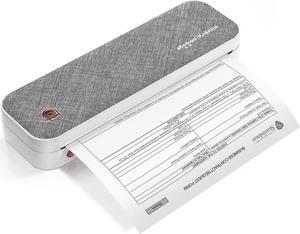 MUNBYN Portable Printer Wireless for Travel ITP01, Bluetooth Thermal Printer 8.5x11 US Letter&A4 Thermal Paper, Compatible with Android and iOS Phone & Laptop, Inkless Printer Mobile Office(Grey)