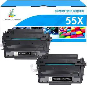 CE255X 55X P3015 Toner Cartridge 2-Pack Compatible Replacement for HP 55X 55A CE255X CE255A for P3015 P3015dn P3015x Pro 500 MFP M521dn M521dw M521 M525 Printer Ink