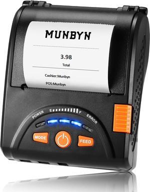 MUNBYN Bluetooth Receipt Printer, 58mm Mini Wireless POS Receipt Printer, Mobile Thermal Printer Restaurant, Portable Receipt Printer for Android/Windows(Not Support iOS/iPhone/iPad/Mac/DoorDash)