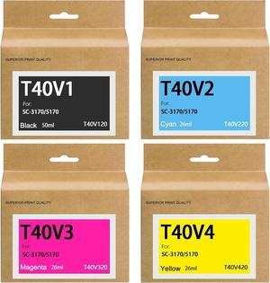 T40V Ink Cartridge T40V120 T40V220 T40V320 T40V420 Remanufactured Standard Capacity Ink cartirdges Replacement for Epson SureColor SC-T5170 T3170 T2170 T3170M T5170M Printers (4-Pack)