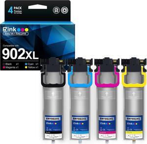 E-Z Ink (Remanufactured Ink Pack Replacement for Epson 902 T902 High Yield to use with Workforce WF-C5210, WF-C5290, WF-C5710, WF-C5790 (Black, Cyan, Magenta, Yello) 4 Pack