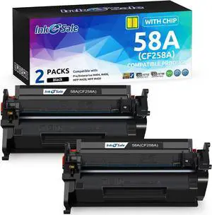 58A CF258A Black Toner Cartridge [with Chip] Compatible Replacement for 58A HP Toner Cartridge Work for HP M404n M404dn M404dw MFP M428fdw M428fdn M428dw M406dn M430f M404 M428 Printer, 2 Pack