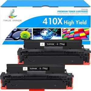 TRUE IMAGE Compatible 410X 410A Black Toner Cartridge Replacement  410X CF410X CF410A 410A  Color Pro MFP M477fnw M477fdw M452dn M452nw M477fdn M452dw Printer Ink (Black, 2-Pack)