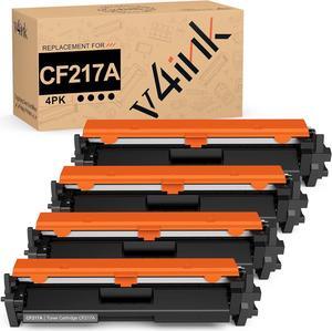 v4ink Compatible CF217A Toner Cartridge Replacement  17A CF217A Toner Cartridge  MFP M130nw M130fn M130fw M102 M130 M130a Pro M102a M102w Printer - 4Pack Black Set