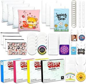 Sawgrass Easysubli Inks SG500 & SG1000 4 Pack with 50 ProSub Sublimation Blanks, 31ml, Cyan-Yellow-Magenta-Black, SG-SISER-BUNDLE-13