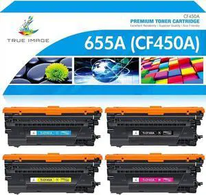 655A Toner Cartridges 4 Pack Compatible Replacement for HP 655A CF450A CF451A CF452A CF453A for Enterprise M652n M652 M653dn M653x M653 MFP M681dh M682z Printer (Black Cyan Yellow Magenta)