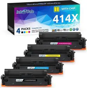 414X W2020X M479fdw Toner cartridges 4 Pack [with Chip] Compatible Replacement  Pro M454 M454dw M454dn MFP M479 M479fdw M479fdn M479dw Enterprise M455dn MFP M480f Printer (Indicate Ink Level)
