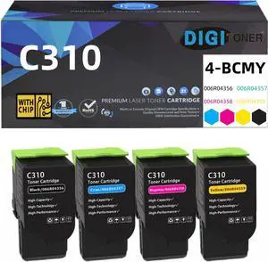 C310 / C315 High-Yield Toner Cartridge Set (BK/C/M/Y) - Compatible with 006R04356 006R04357 006R04358 006R04359 Toner Replacement for Xerox C310 C310DNI C310DNIM C315 Color Printer