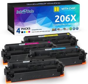 206X W2110X Toner Cartridge Set M283fdw M255dw Toner Cartridge [with Chip] Compatible Replacement  Color Pro M255dw M255nw M255 MFP M283fdw M283fdn M283cdw M283 M282nw M282 Printer, 4 Pack