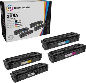 LD Products Compatible Toner Cartridge Replacements  206A 206X 206 (Black, Cyan, Magenta, Yellow, 4-Pack)  Color Pro M283fdw M255dw MFP M283cdw M282nw M283 M255 Printer Ink