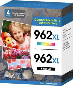 962XL Ink Cartridges Combo Pack Compatible 962XL Ink Cartridges Combo Pack 962XL Work with HP OfficeJet 9015e OfficeJet Pro 9010 9018 9020 9025 9025e Printers BK C Y M 4Pack