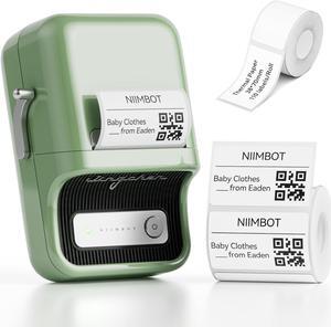 NIIMBOT B21 Label Maker for Home Storage, 2 Inch Portable Thermal Label Printer, Label Maker Machine with 2 Tapes, Compatible with Smartphone & PC,Green