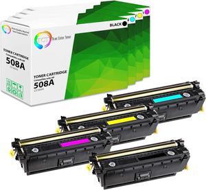 TCT Premium Compatible Toner Cartridge Replacement  508A CF360A CF361A CF362A CF363A works with HP LaserJet Enterprise M552 M553 M577 Printers (Black, Cyan, Magenta, Yellow) - 4 Pack