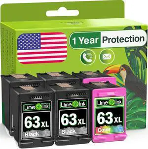 Limeink Remanufactured Ink Cartridge Replacement for HP Ink 63 for HP 63xl Ink Cartridge Combo Pack 63 cartridges for Printers officejet 3830 Printer cartridges XL 6pk Limeink Remanufactured Ink Cartridge Replacement for HP Ink 63 for HP 63xl Ink Cartridge Combo Pack 63 cartridges for Printers officejet 3830 Printer cartridges XL 6pk