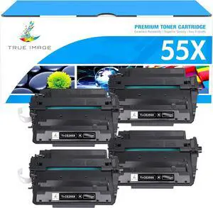 CE255X 55X P3015 Toner Cartridge Black: 4-Pack Compatible Replacement  55X CE255X 55A CE255A P3015 P3015dn P3015x Pro 500 MFP M521dn M521dw M521 M525 Printer Ink