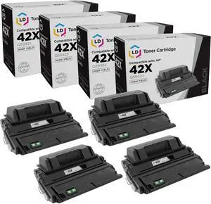 LD Products Replacement Toner Cartridge Compatible with HP 42X Q5942X High Yield (Black, 4-Pack) Compatible with HP Laserjet / Multifunction Printers 4250, 4250tn, 4350n, 4250dtn, 4350tn, 4250dtnsl