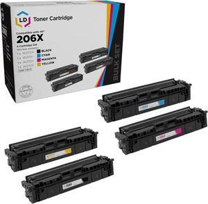 LD Products Compatible Toner Cartridge Replacements  206X High Yield (Black, Cyan, Magenta, Yellow, 4-Pack) for use in Color Laserjet M255dw, M283cdw, M283fdw