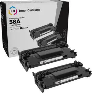 LD Products Compatible Toner Cartridge Replacement / Compatible with HP 58A / CF258A (Black, 2PK with CHIP) for Laserjet Pro M404dn, M404dw, M404n, MFP M428fdn, MFP M428fdw New Working CHIP Installed