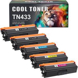 Cool Toner Compatible Toner Cartridge Replacement for Brother TN433 TN-433 TN431 for Brother HL-L8360Cdw MFC-L8900Cdw HL-L8260Cdw Printer Ink (Black Cyan Magenta Yellow, 5 Pack)