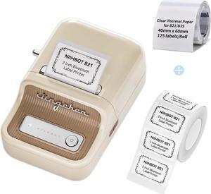 NIIMBOT B21 Label Maker, 2 Inch Portable Thermal Label Printer, Label Maker Machine with Tape, Compatible with Android, iOS & PC,for Home Office and Small Business,White