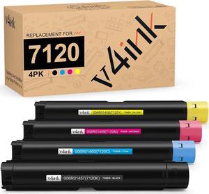 v4ink 7120 7125 7220 7225 Toner Cartridge Compatible Replacement for Xerox 006R01457 006R01458 006R01459 006R01460 Toner for use with WorkCentre 7120 7125 7220 7220i 7225 7225i Printer (4-Pack)