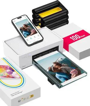 Liene 4x6'' Photo Printer, Phone Printer 100 Sheets & 3 Cartridges, Full-Color Photo, Portable Instant Photo Printer for iPhone Android, Thermal Dye Sublimation, Wi-Fi Picture Printer 100 Papers