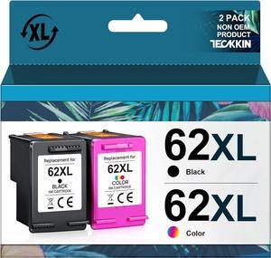 Remanufactured Ink Cartridge Replacement  Ink 62 HP 62 Ink 62XL Ink Works with HP Envy 5540 5549 5640 5660 7640 7645 OfficeJet Mobile 250 200 OfficeJet 5740 5741 8040 Printer (2 Pack)