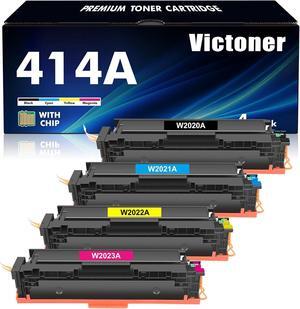 414A Toner Cartridges 4 Pack MFP M479fdw Compatible Replacment  414A 414X W2020A  Color Laserjet Pro MFP M479fdw M454dw M479fdn M454dn M479dw M479dn Printer Ink (Black Cyan Yellow Magenta)