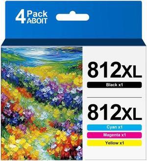 812XL Ink Cartridge Epson Replacement for Epson 812XL Ink Cartridges Combo Pack for Epson 812 812 XL T812XL Ink Cartridge to Work with Workforce Pro WF-7840 WF-7820 WF-7310 EC-C7000 Printer4 Pack