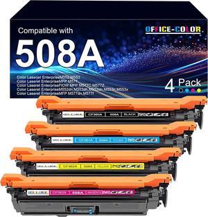 508A Black,Cyan,Magenta,Yellow Toner Cartridges 4 Pack Replacement  508A Works with HP Color Laserjet Enterprise M553,M552,Color Laserjet Enterprise MFP M577 Series Ink