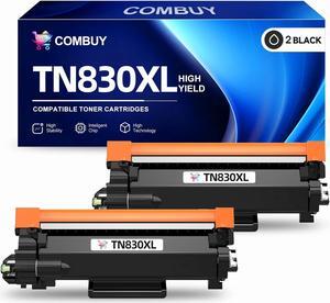 TN830XL Toner (with Chip) High Yield Replacement for Brother TN830XL TN830 Toner for Brother DCP-L2640dw HL-L2405w HL-L2460DW HL-L2400D HL-L2480DW MFC-L2820DW Printer (2Black) Print up to 6,000 Pages