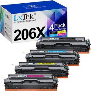 206X Toner Cartridges 4 Pack High Yield Replacement  206X 206A to Use with HP Color Pro MFP-M283fdw M283cdw Pro M255dw M283 M255 (with Chip -B/C/Y/M)