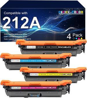 212A Black,Cyan, Magenta, Yellow Toner Cartridges 4 Pack Replacement  Color Laserjet Enterprise M555,M554 Series, Color Laserjet Enterprise MFP M578 Series Printer Ink
