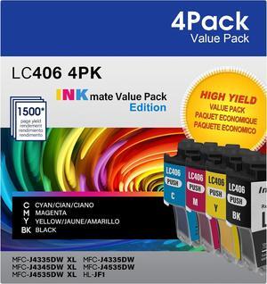 LC406 Ink Cartridges for Brother Printer for Brother LC406 Ink Cartridge Replacement with Brother MFC-J4335DW XL, MFC-J6555DW, MFC-J4345DW XL, MFC-J5855DW, MFC-J4535DW XL, MFC-J6955DW