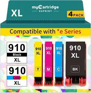 myCartridge SUPRINT 910XL Ink Cartridges  910 XL Ink Cartridges Combo Pack 910 Work for Officejet Pro 8025e 8020 8015e 8022e 8035 8010e 8025 8028 8030 Printer (Black,Cyan,Magenta,Yellow 4 Pack)