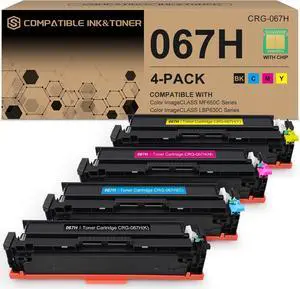 067H 067 High Capacity Toner Cartridge Set Replacement for Canon 067H 067 Compatible with Canon Color ImageCLASS MF650C LBP630C Series MF653Cdw MF656Cdw LBP632Cdw MF654Cdw LBP633Cdw Printers 4 Pack