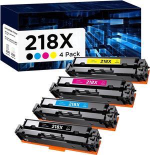 218X High Yield Toner Cartridge (No Chip) Replacement  218X W2180X 218A W2180A Works with HP Color Laserjet Pro 3201DW MFP 3301FDW 3301SDW Printer (4 Pack, Black, Cyan, Yellow, Magenta)