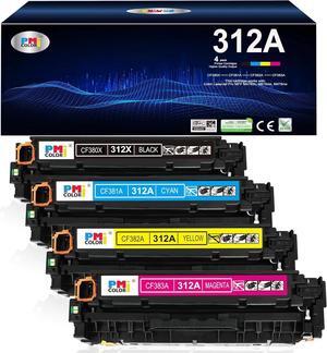 4 Pack Replacement  312A Toner Cartridges  Laserjet Pro MFP M476dn M476dw M476nw Printer Ink (Black, Cyan, Magenta, Yellow)