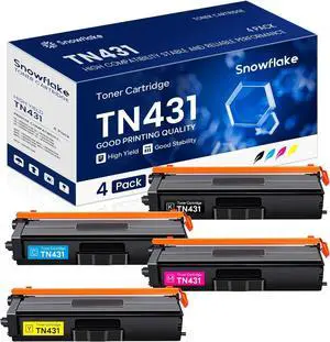 4 Pack TN-431 TN431 Compatible TN431BK TN431C TN431M TN431Y Black Cyan Magenta Yellow Toner Cartridge Set Replacement for Brother MFC-L8900CDW MFC-L8610CDW MFC-L9570CDW HL-L8360CDW Printer.